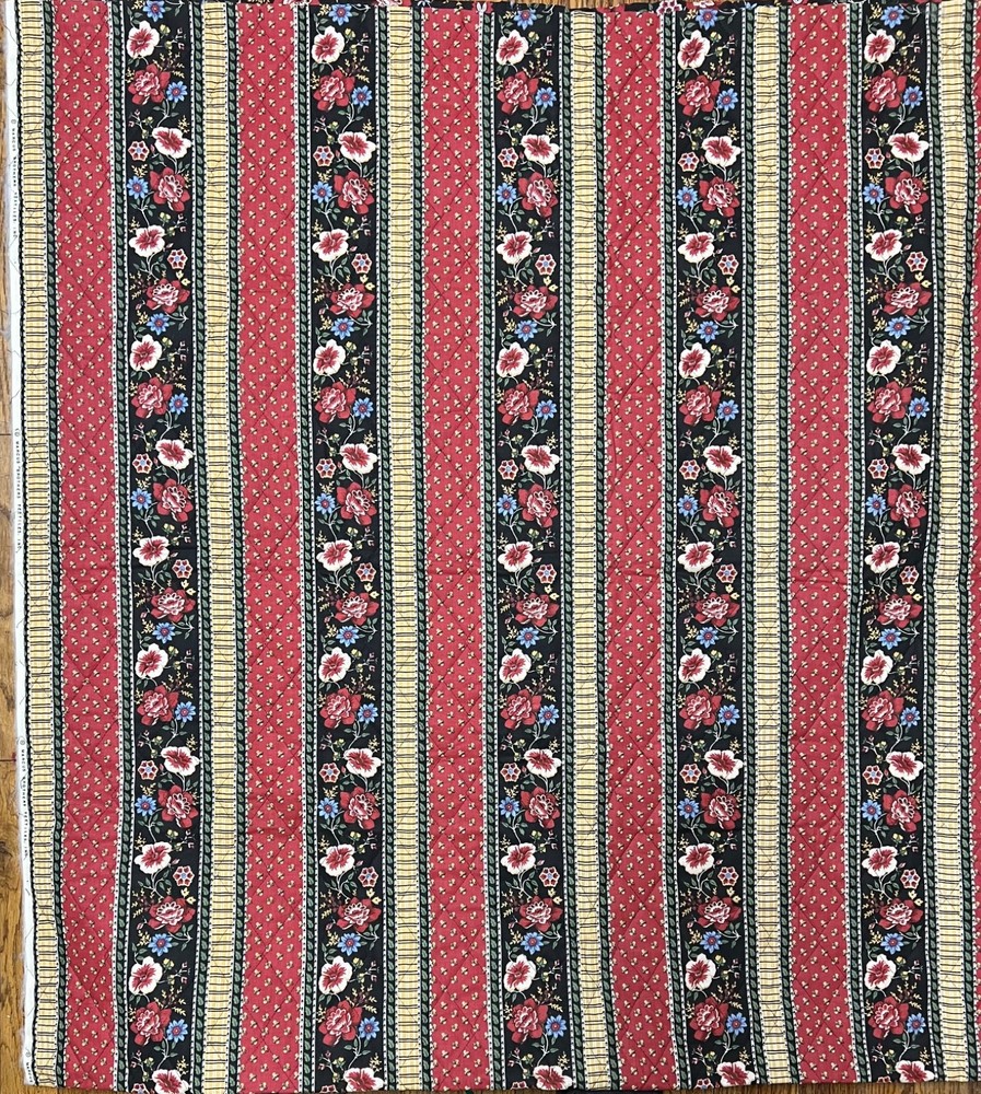 Marcus Brothers Double Sided Pre-Quilted Floral Fabric, 1 yd (36”), EUC