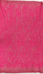 Willow HOT PINK Sequins on Stretch Mesh Lace Fabric by the Yard