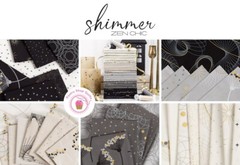 Moda SHIMMER METALLIC SPOTTED 1660 224M Ebony Black ZEN CHIC Quilt Fabric