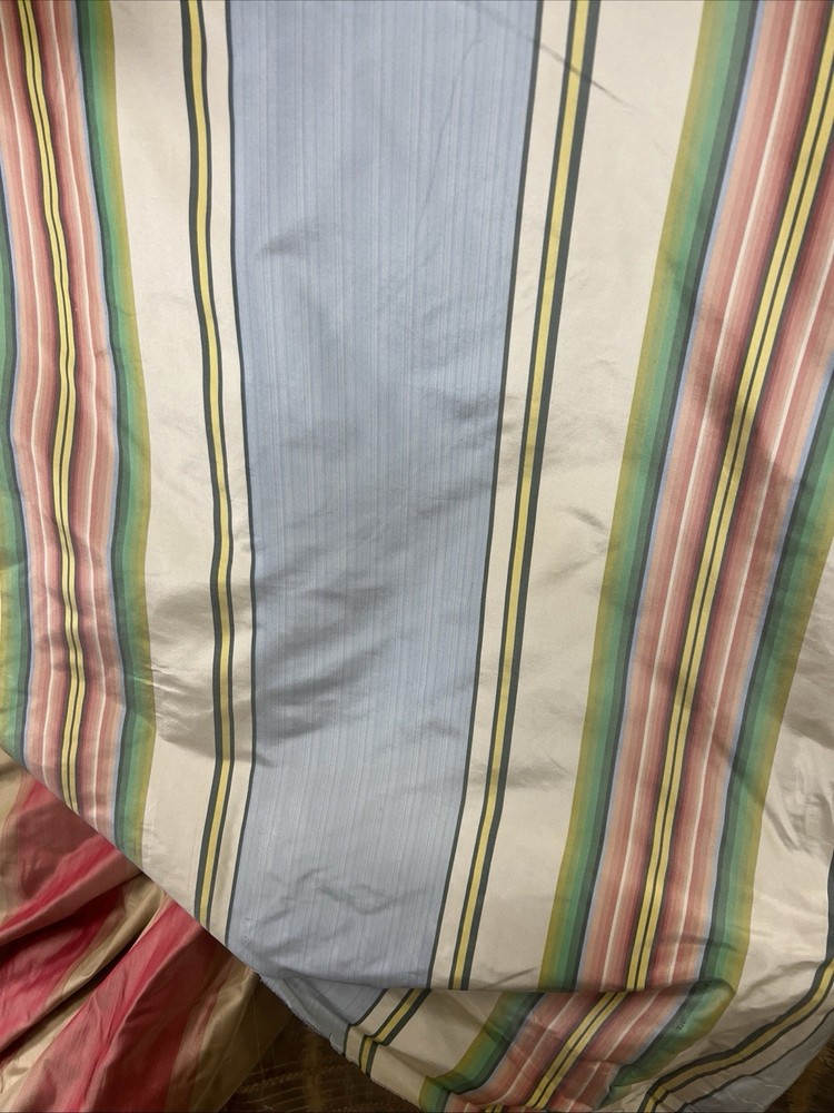 Striped TAFFETA Silk . 100% silk. Sold By the yard.