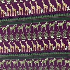 New African Hi Fashion Fabrics 5 yds MuuMuu Kaftan Giraffes Zebras Poly Rayon