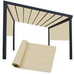 6ft Beige Sun Shade Fabric Roll Replaceable Canopy Pergola Multi-purpose Cloth
