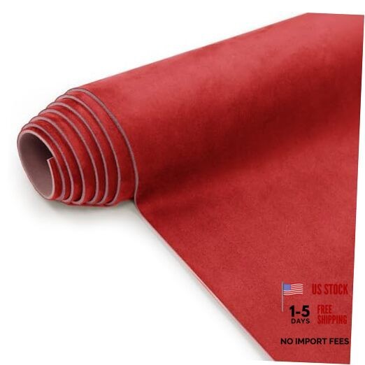 Suede Headliner Fabric with Foam Backing Material – Red 36*60 Inch