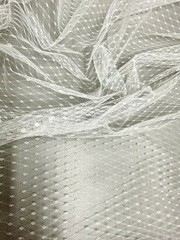 Eleanor IVORY Dotted Swiss Mesh Tulle Lace Fabric for Veil, Lining, Apparel, Co