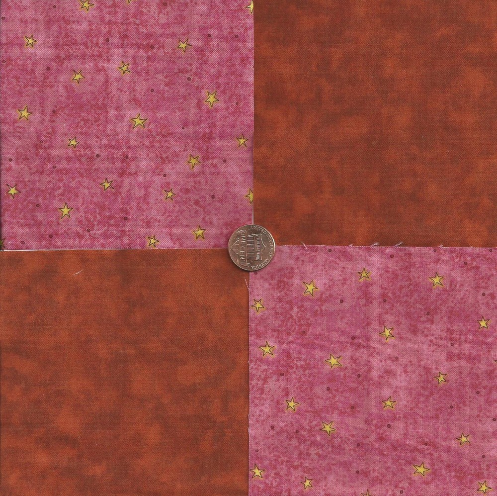 Yellow Stars Rustic Solid 100% Cotton Fabric Quilt Square Blocks EU