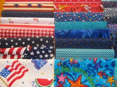 45 squares 6 x 6 quilter vintage fabric cotton red blue prints bundle lot