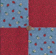 Ladybug Daisy Lady Bugs 100% Cotton Fabric Quilt Square Blocks kit EU