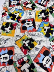 Disney Mickey Mouse Comic Strip Cotton Fabric 13″ x 15″ Multi-Color Retro Style