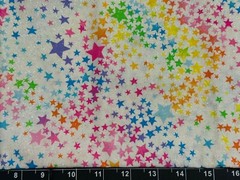 Tina Scrap 9″x21″ Rainbow Star Pastel Glitter Silver Swirl Pride Cotton Fabric