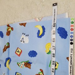 Timeless Treasures Baby Blue Bear Jenny Foltz Toni Kay Cotton Fabric 1.5 yards