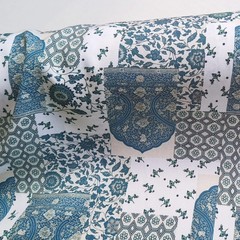 Blue Plaid Patchwork Fabric 55” Wide By Yard Soft Rayon Viscose Material Sewing