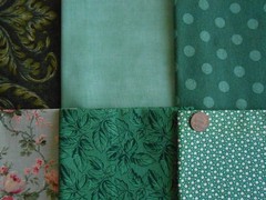 30 GREEN Floral Tonal Blenders Fat /Long Quarter Lot Quilt Cotton Fabric