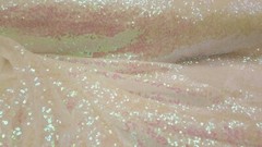 White Iridescent Sequin Hologram On Mesh Fabric By The Yard Dress Fashion