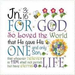 6″ X 6″ Panel John 3:16 Jody Houghton Bible Verse Cotton Fabric Panel M404.29