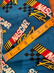Cotton Retro Nascar Racing Logos Sports Blue Fabric Print 30″ x 42″