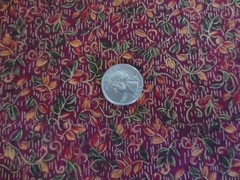 4717. Peter Pan FLORAL w/GOLD METALLIC Craft, Quilting COTTON FABRIC-42.5″x 1 yd