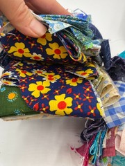 Lot of quilt scrap craft 9 bundles of cotton fabric Flowers Deer poka dot