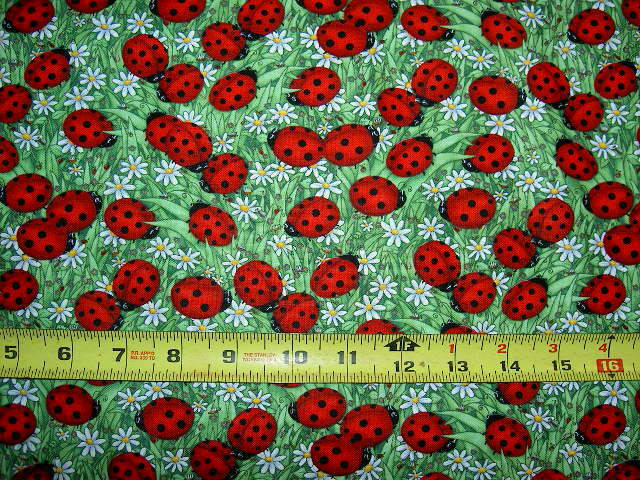 Ladybug Lady Bug EDBI C 1175 Green Timeless Durable Cotton Fabric