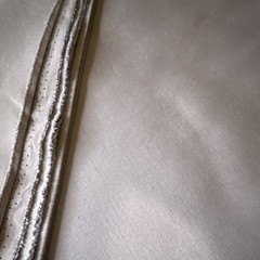 Gray Solid Fabric Stitched/Perforated Edge 57”x57”