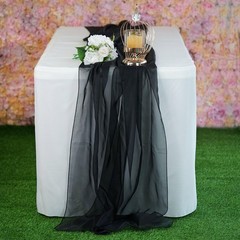 Barcelonetta Black Chiffon Fabric – 5 Yards for Halloween Decor & Events