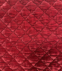 Bella Notte Red Silk Velvet Quilted Remnants Apx. 4 feet x 11″ strip soft fabric