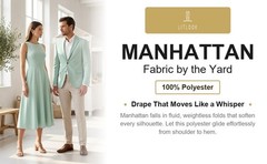 Manhattan Satin Knit Fabric by the Yard 4-Way Stretch 100% Polyester 160 GSM