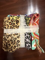 Cotton Fabric Scraps Lot, Multicolor Mixed Patterns for Quilting & Crafts