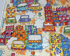 2.5 yards children 1991 House n Home cotton drapery fabric OOP vintage 54″ wide