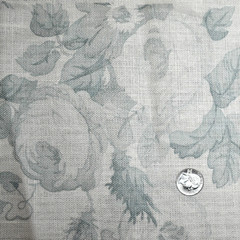 Mark Alexander YORK — GRISAILLE Blue-Grey 100% Linen Print Fabric LARGE REMNANT