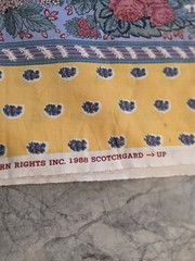 Vintage Riverdale Fabric Yellow Floral Border Print Cottagecore 80s Screen Print