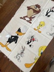 Looney Tunes Vintage Cotton Fabric 45.5in x 32in- Cold Water Rinsed