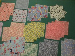 Cotton Quilt Fabric Lot of 4 1 /2″ Charm Squares Pieces1930s Reproduction Prints
