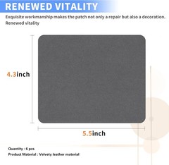 Sofa Fabric Repair Patch, 6 Piece Microfiber Patches, Self Adhesive Fabric Sofa