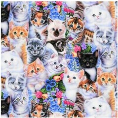 Fat Quarter – Kittens Cats Animals 18″ x 21″ Precut Cotton Fabric Piece M203.18