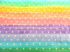BTY SMALL WHITE DOT RAINBOW STRIPE Print Cotton Fabric