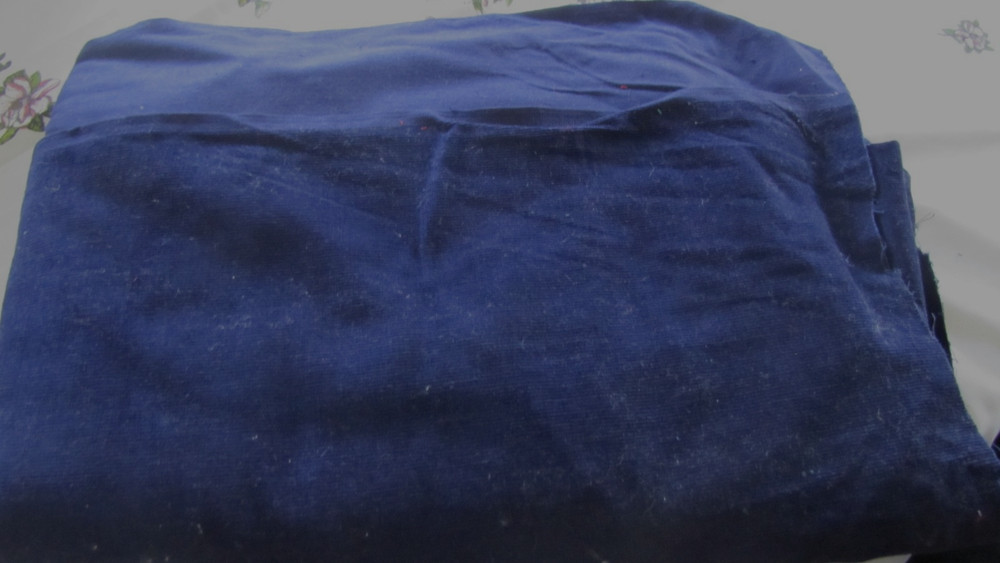 Navy Blue Thin Wale Corduroy Fabric – 42″ w x 1 yard long