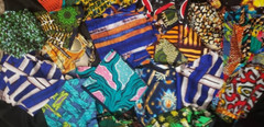 African Fabric Scraps Strips Remnants Quilting Sewing Art Crafts Half Pound