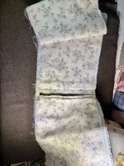 100% Cotton Double Gauze Fabric Remnant Gray Floral 11.5 oz 8” Wide