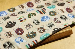 Korean Traditional Puppy Face Frame Patterned Fabric made in Korea BTHY