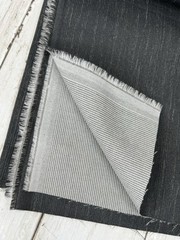 Rayon Polyester Fabric 1.5 Yards 58″ Wide Black Gray Directional Tweed Look