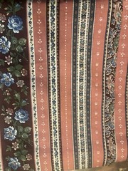 Vintage VIP Cranston Floral & Pink Border Stripe Print Fabric – 8 Yds
