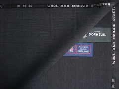 DORMEUIL 85% WOOL15% MOHAIR “WEFT STRETCH” SUITING FABRIC MADE IN ENGLAND- 3.4 m