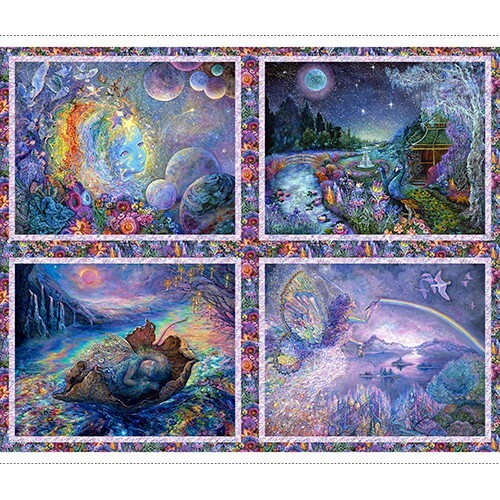 Astral Voyage Fabric Panel by Josephine Wall for 3 Wishes Fabric 36 X 45