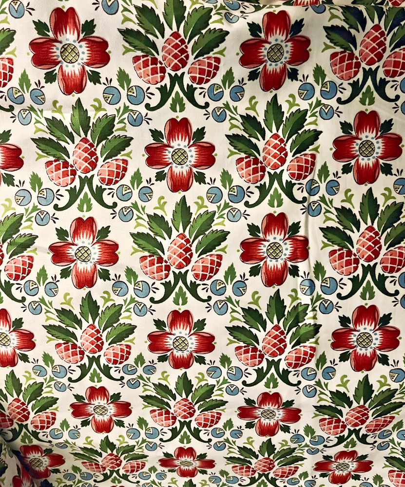 VTG “Stonington Square ” Waverly Floral Bonded Fabric Polished Cotton BTHY