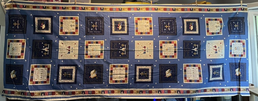 Vintage 1996 Psalms & Peace Doves Fabric By Fabric Traditions Approx. 45”X118”