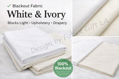 Blackout Fabric 56” Wide White Ivory Curtain Drapery By Yard or Roll