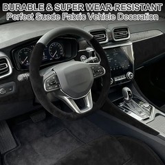 Black Suede Fabric Wrap Suede Wrap Self-Adhesive Car Interior Film 16in x 59in