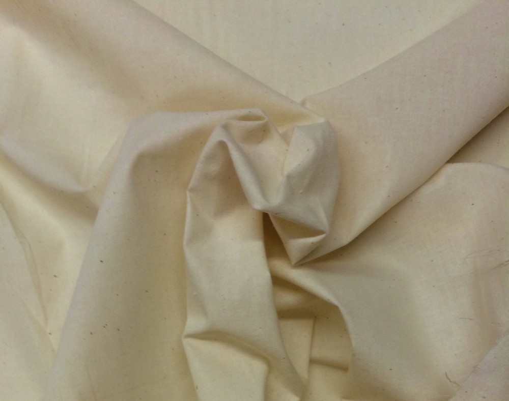 MUSLIN NATURAL 100% COTTON MEDIUM WEIGHT UNBLEACHED FABRIC BY YARD 47″ WIDE