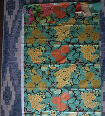 VNTG 1970s? Brunschwig & Fils Glazed Camborne? Chintz Sample Gold Black 24″x51″