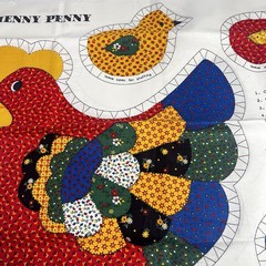 Vintage Henny Penny Cut-It-Out Fabric Panels Cranston Print Works New Old Stock